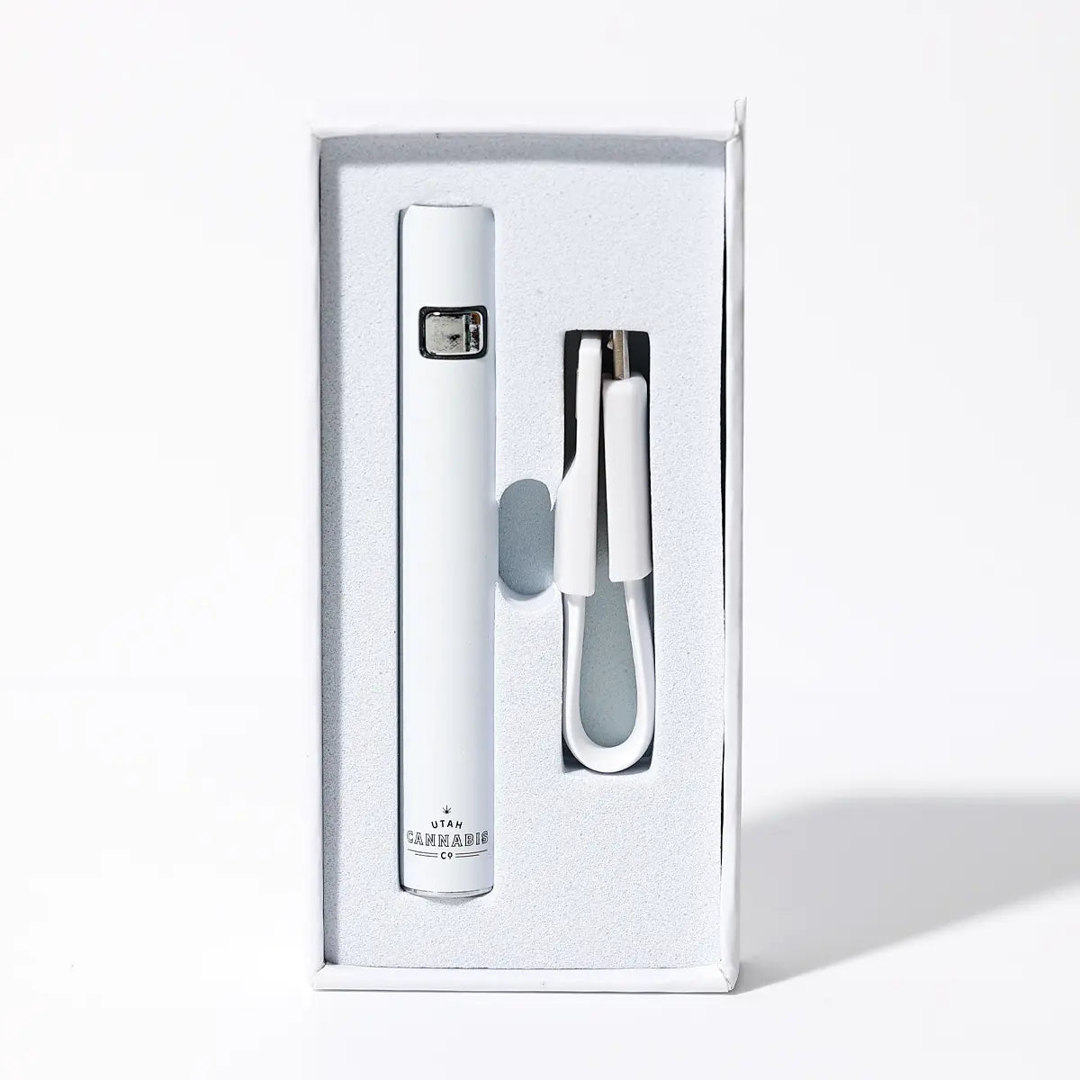 Rechargeable 510 Threaded Cartridge Battery White 510 Threaded Batteries Utah Cannabis Company