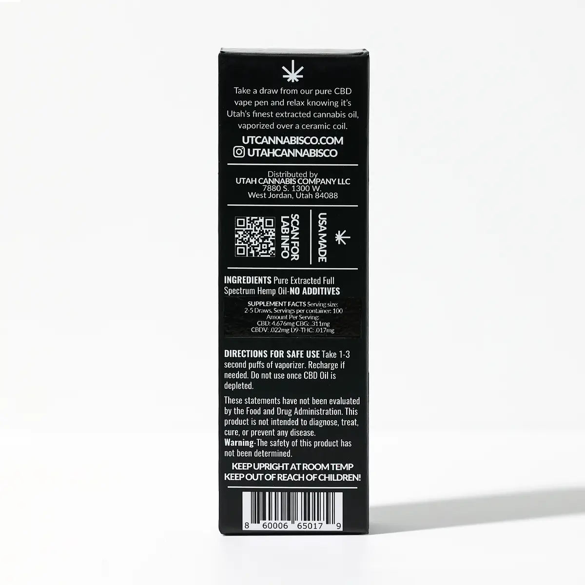 CBD Disposable Vape - 1000mg - Raspberry Kush CBD Disposable Vapes Utah Cannabis Company