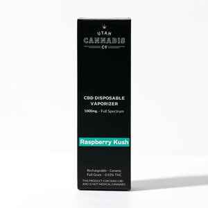 CBD Disposable Vape - 1000mg - Raspberry Kush CBD Disposable Vapes Utah Cannabis Company