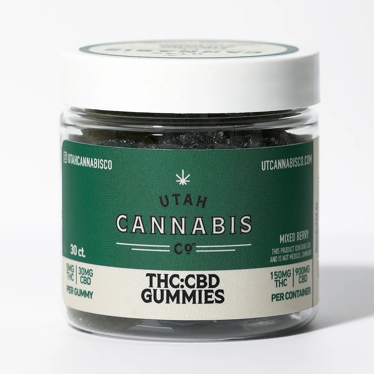 CBD-THC Gummies - Mixed Berry 30 Pack – 900mg CBD | 150mg THC CBD Gummies Utah Cannabis Company