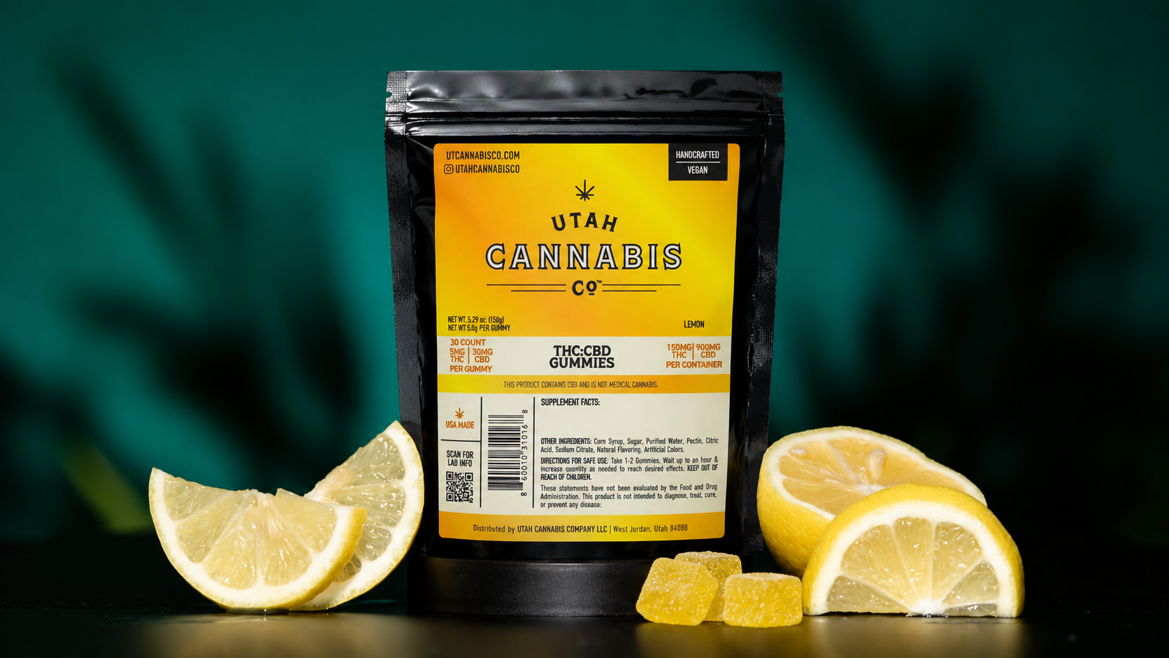 CBD-THC Gummies - Lemon CBD Gummies Utah Cannabis Company