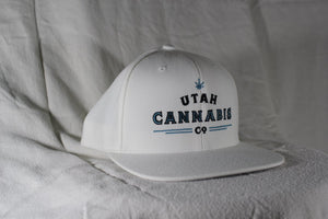 Utah Cannabis Co. Snapback Hat - White Hats Utah Cannabis Company